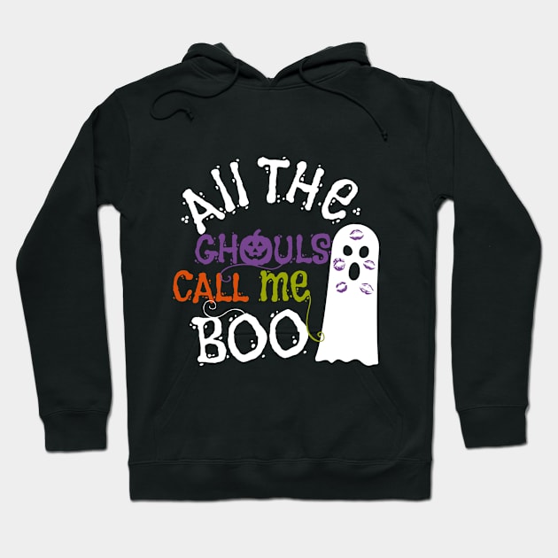 Cute Ghost and Ghouls Halloween Hoodie by MedleyDesigns67